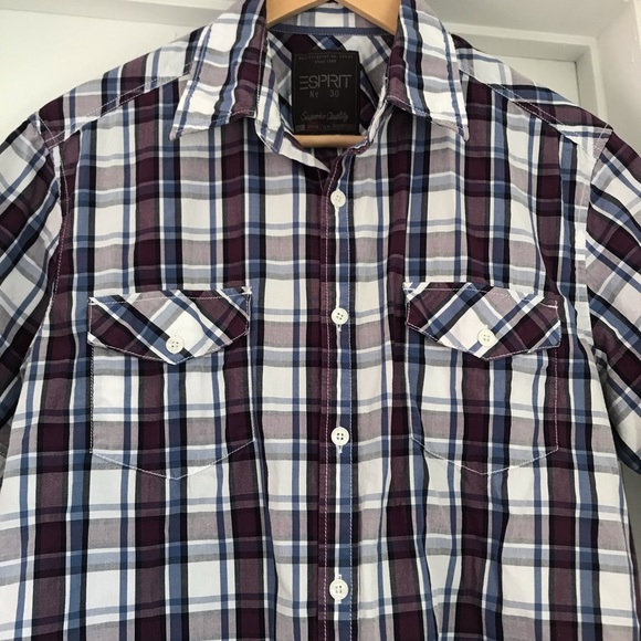 Esprit shortsleeved checkered shirt - Picture 4 of 5